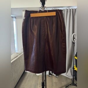 Danier Brown Leather Skirt